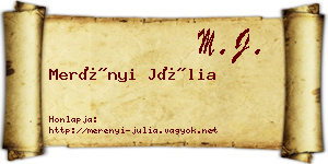 Merényi Júlia névjegykártya